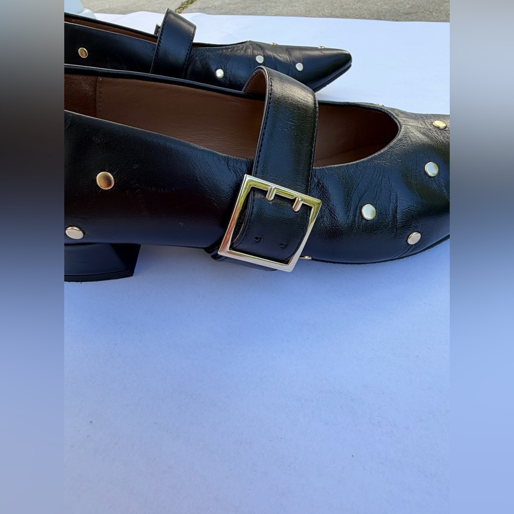 Bravo Java Black Leather Studded Mary Jane Heels – Size 41 – Pointed Toe – EUC - Picture 12 of 13